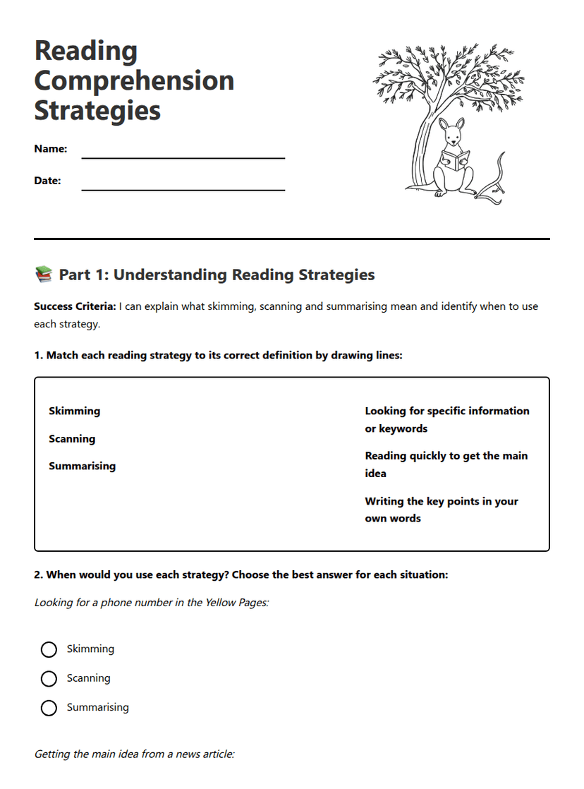 Reading Comprehension Strategies