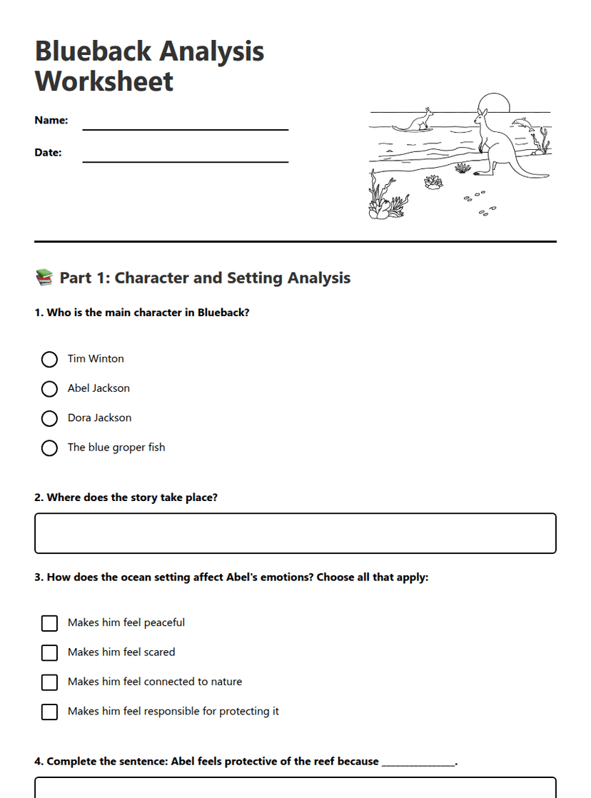 Blueback Analysis Worksheet
