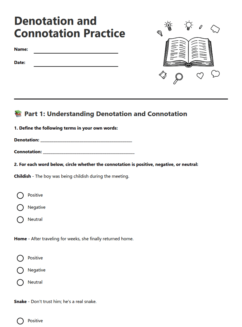 Denotation and Connotation Practice