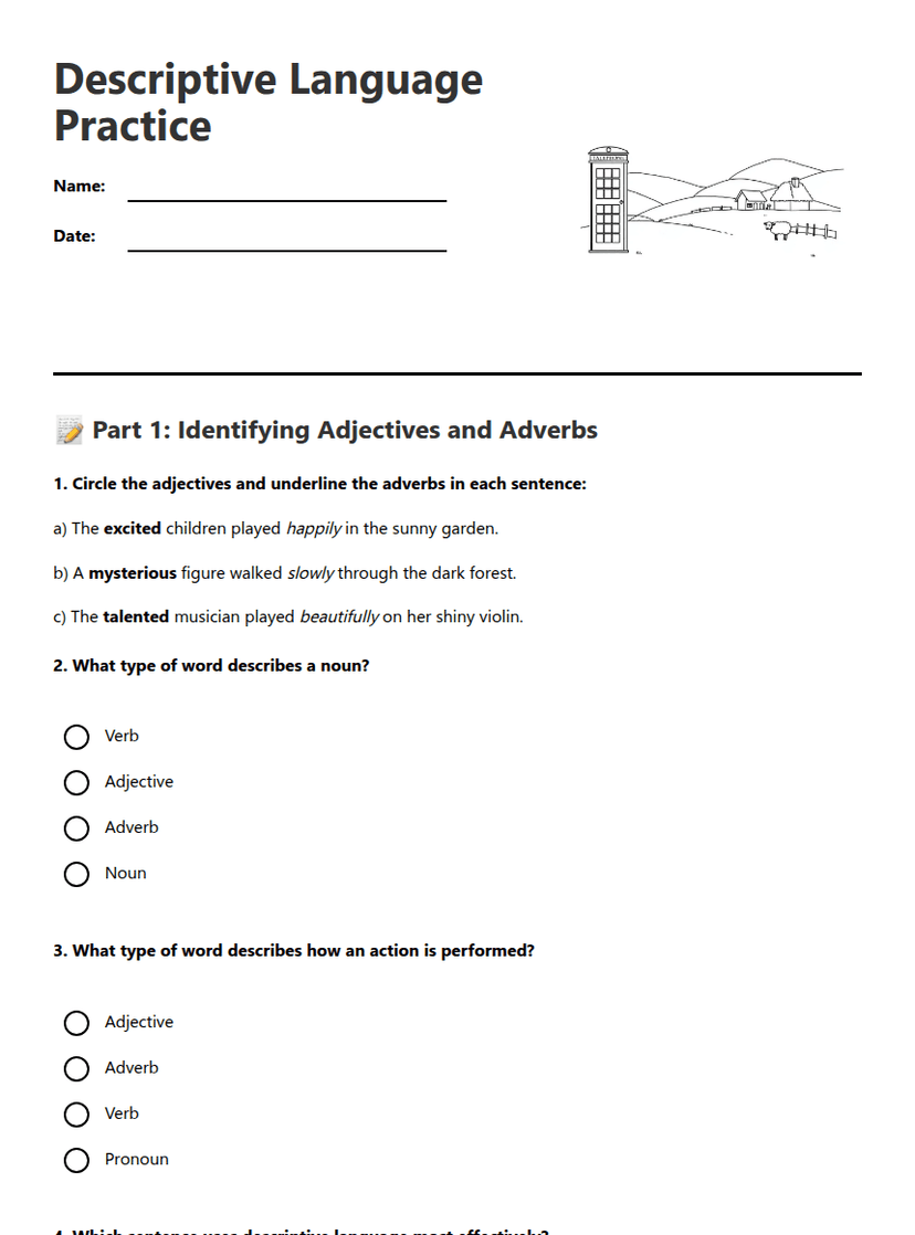 Descriptive Language Practice