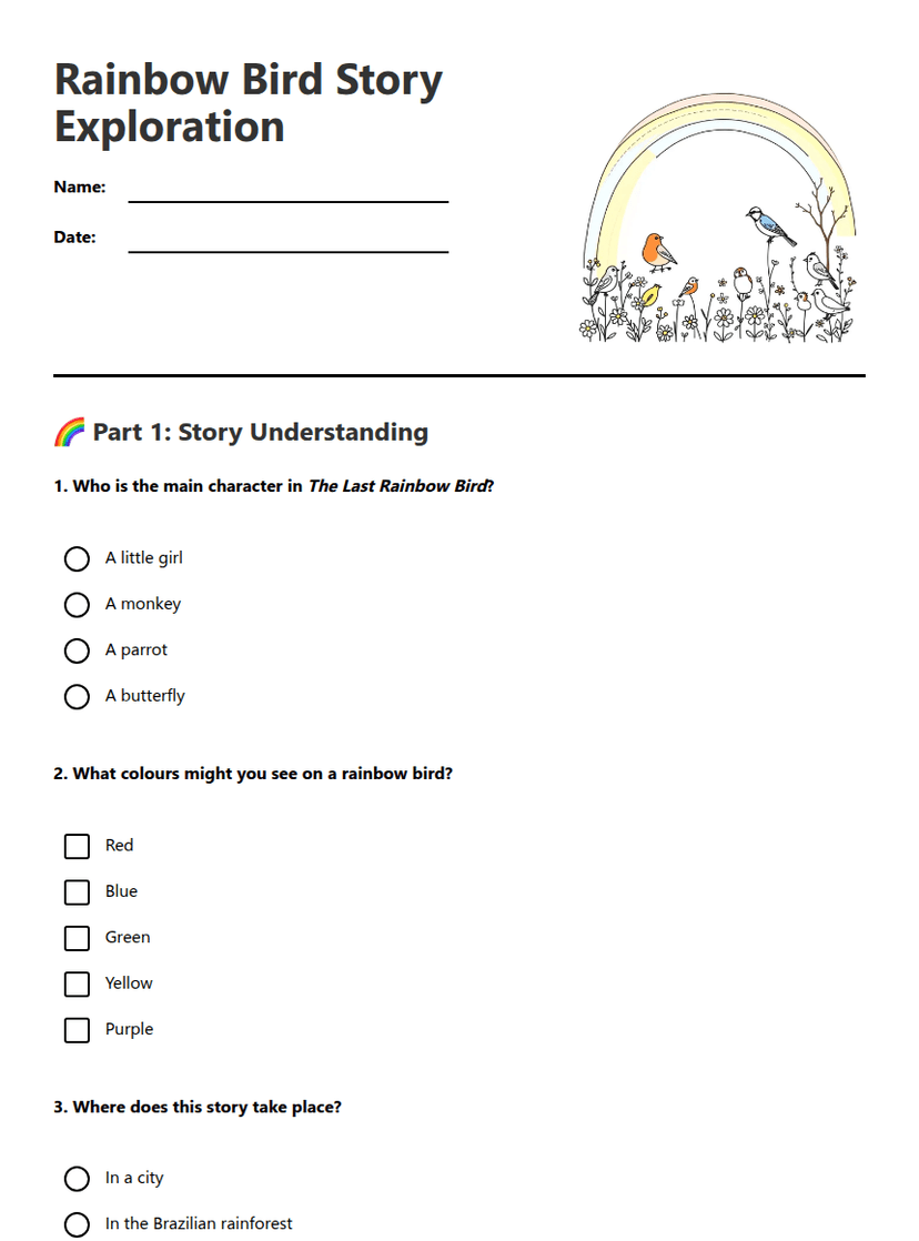 Rainbow Bird Story Exploration