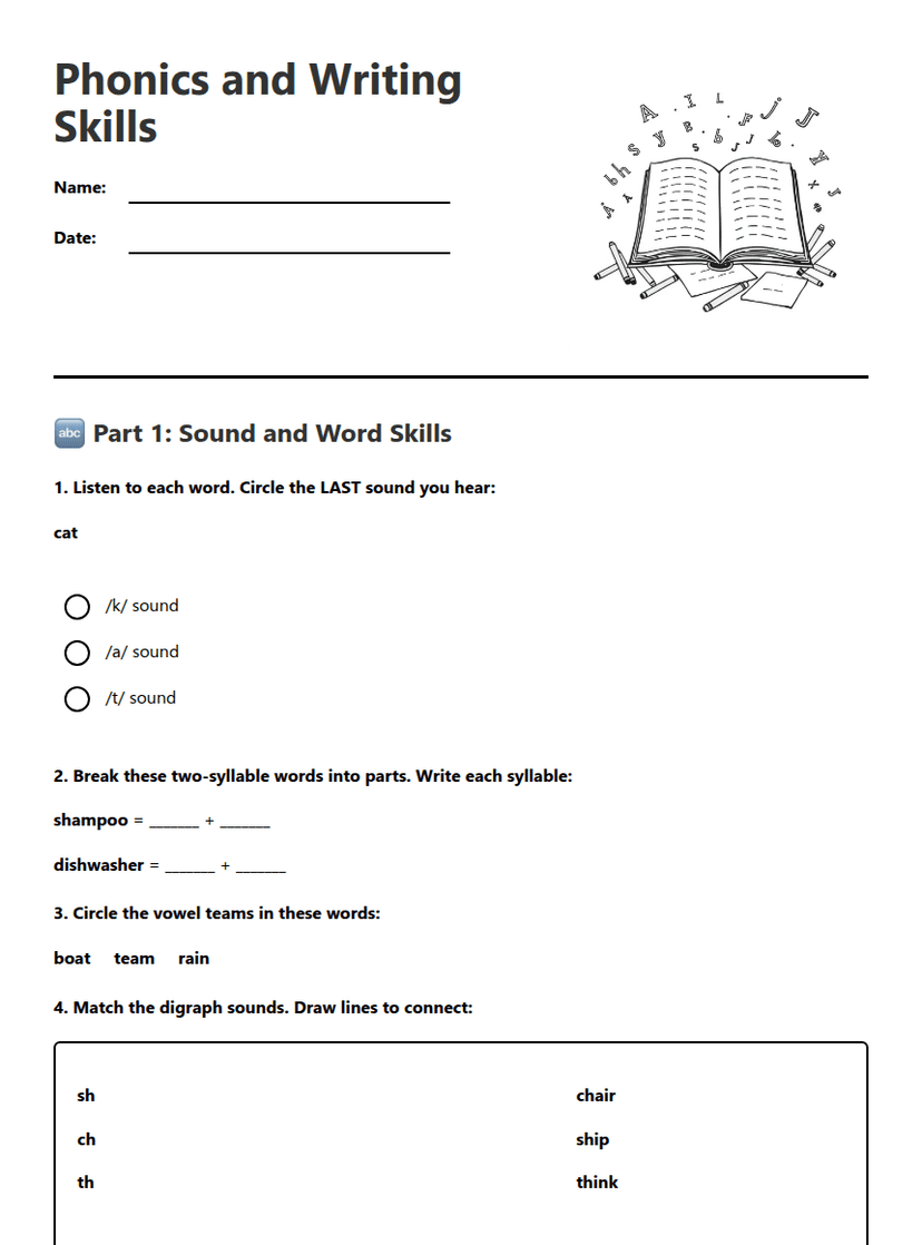Phonics and Writing Skills