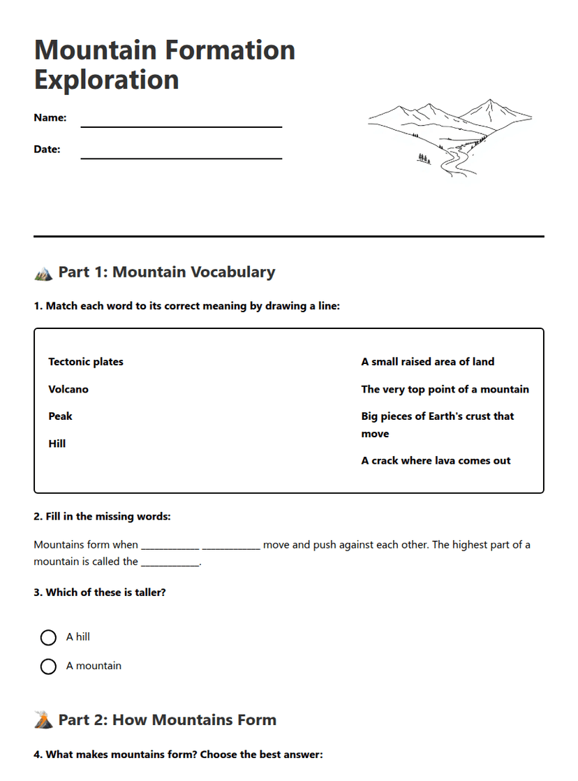 Mountain Formation Exploration