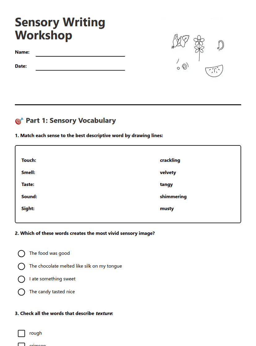 Sensory Writing Workshop