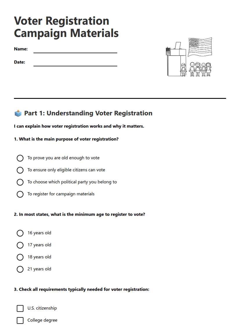 Voter Registration Campaign Materials