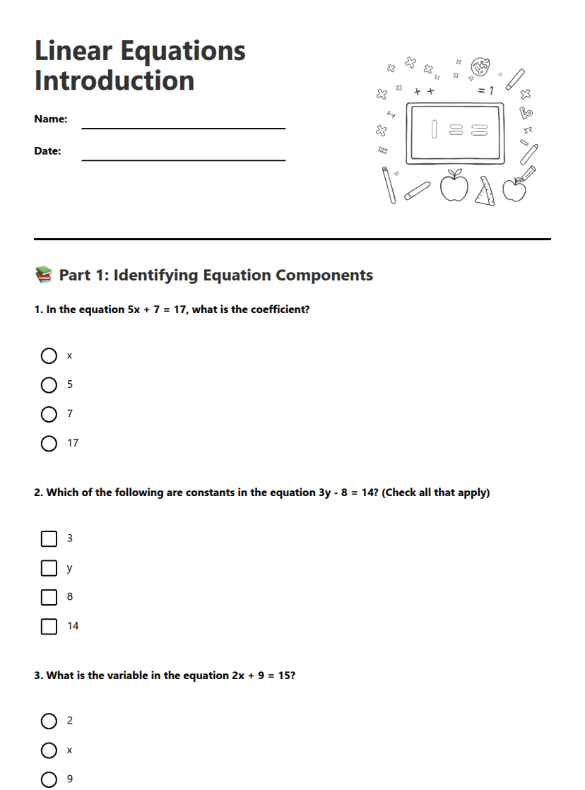 Linear Equations Introduction