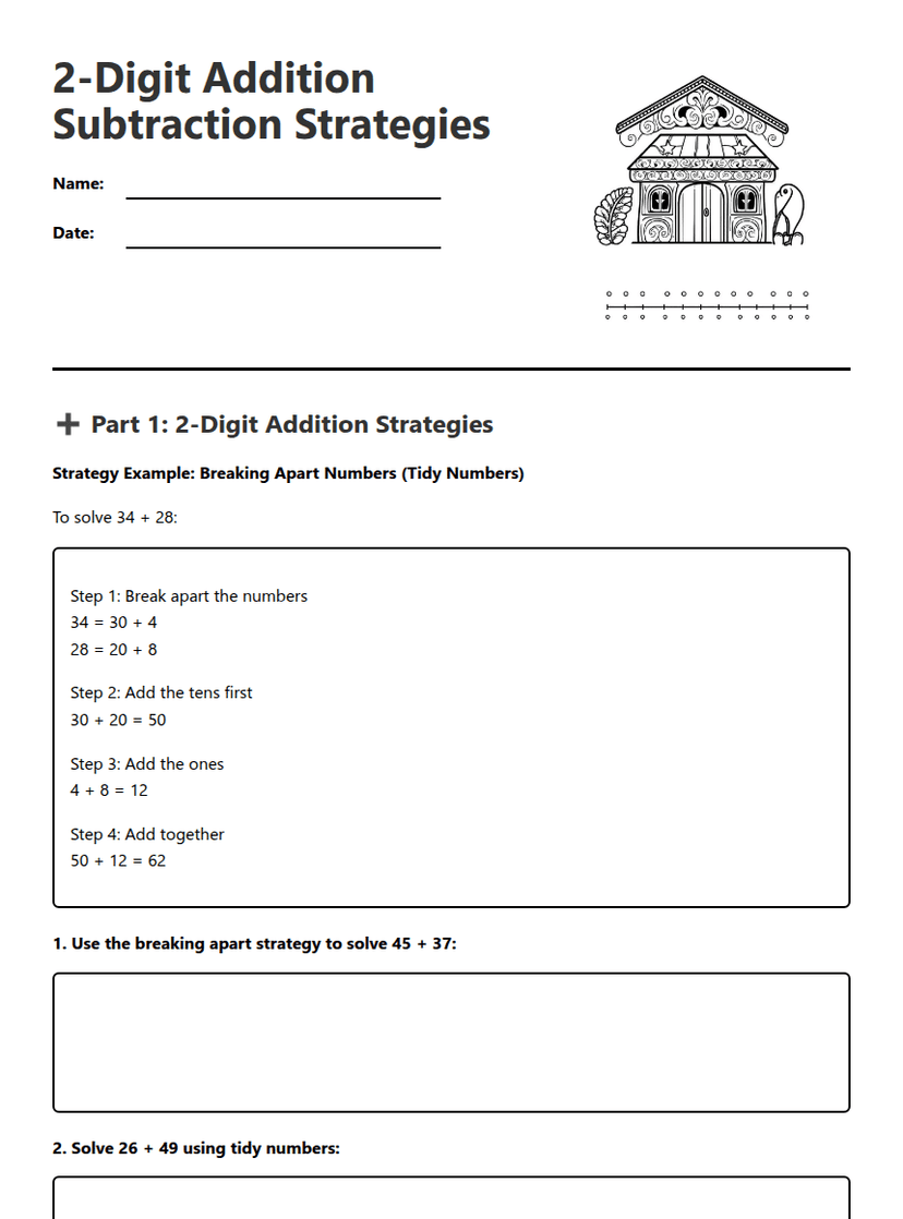 2-Digit Addition Subtraction Strategies