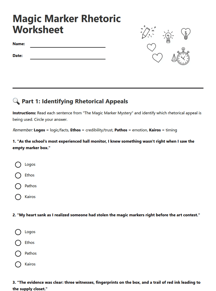 Magic Marker Rhetoric Worksheet