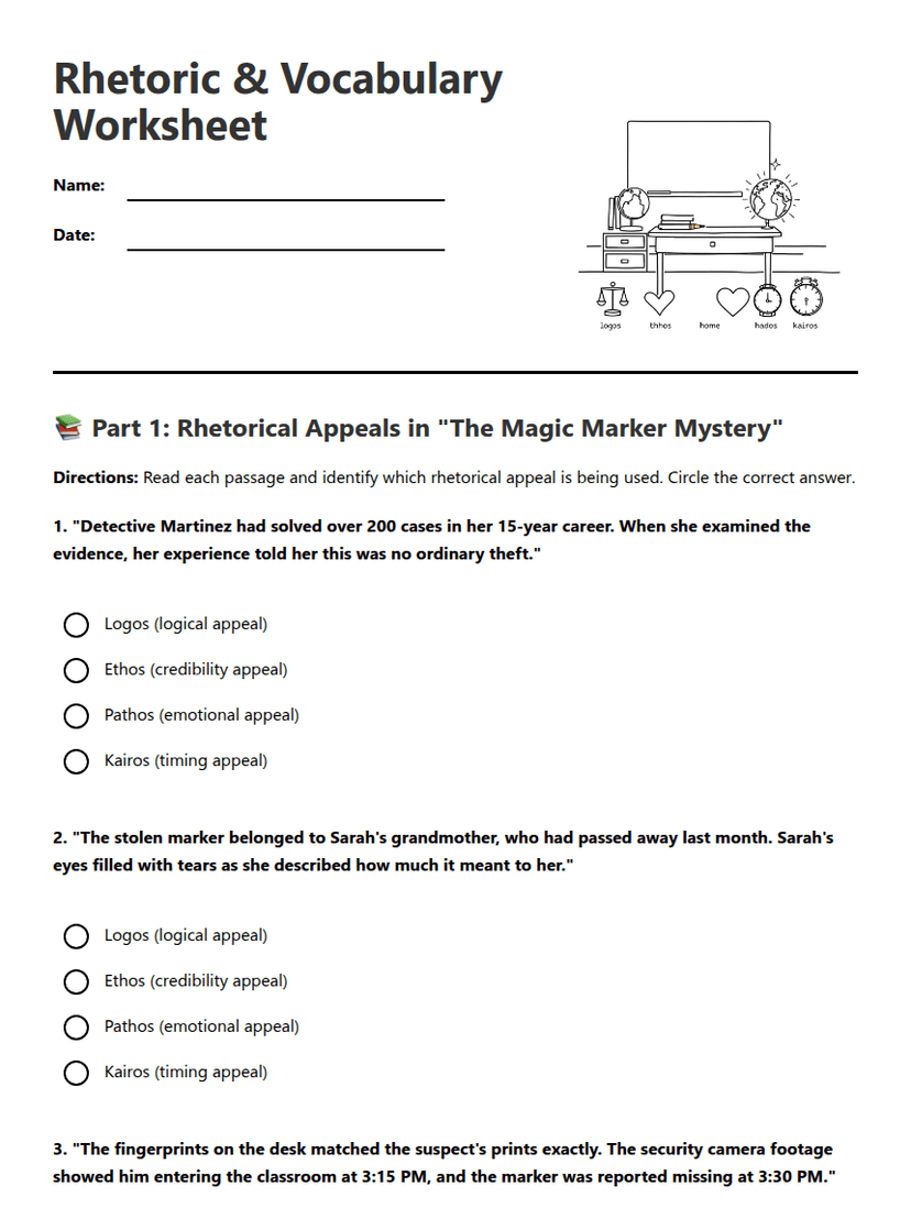 Rhetoric & Vocabulary Worksheet