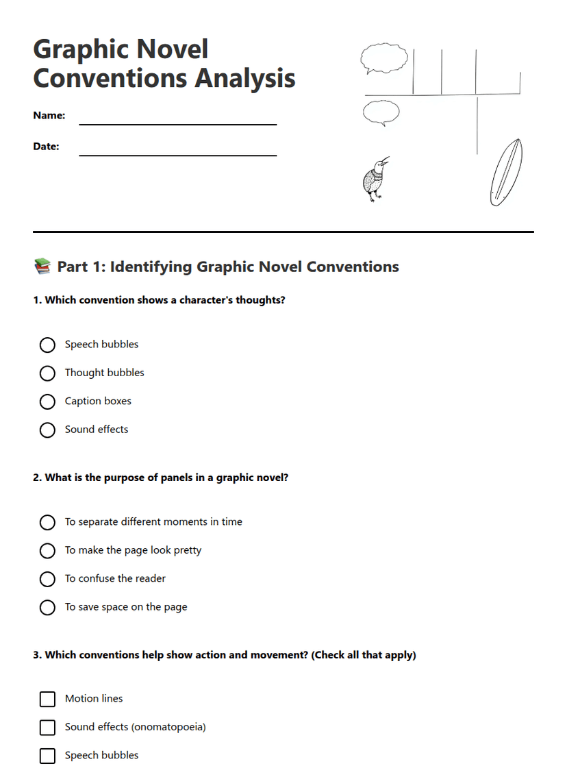 Graphic Novel Conventions Analysis