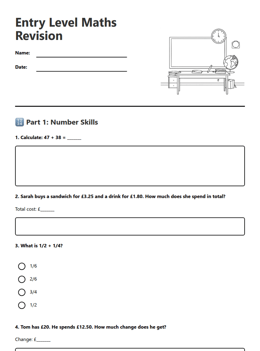 Entry Level Maths Revision