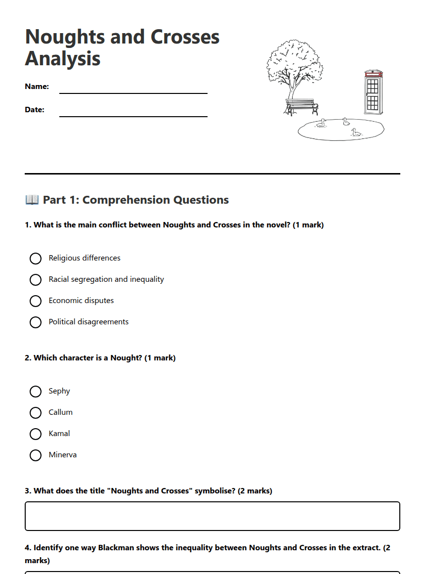 Noughts and Crosses Analysis worksheet preview