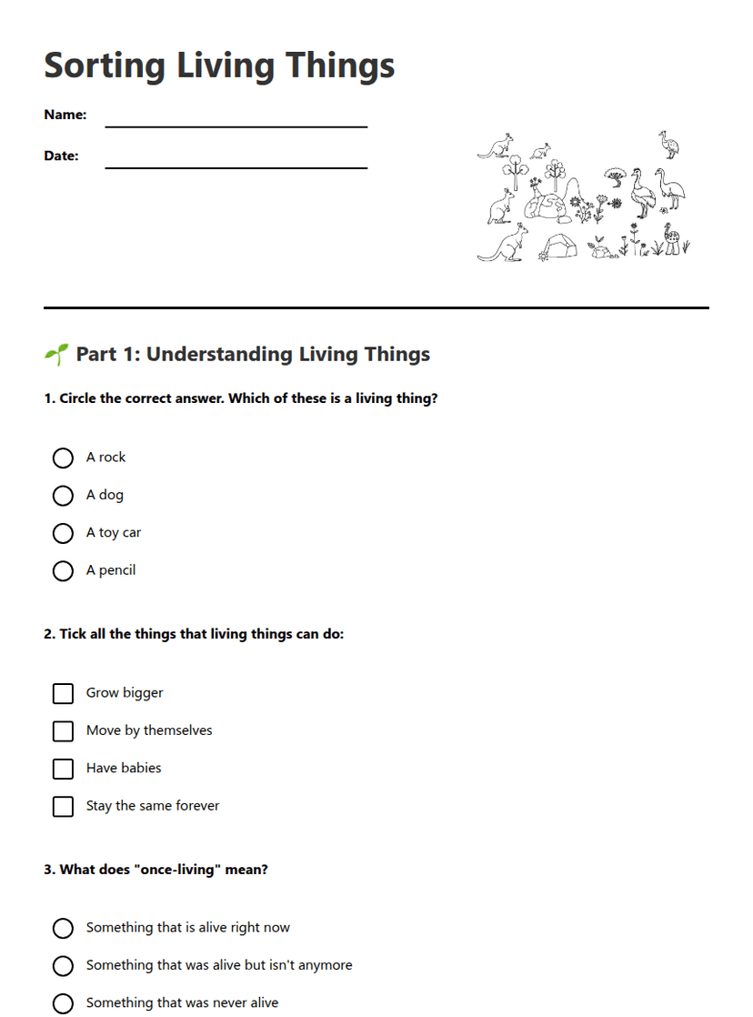 Sorting Living Things