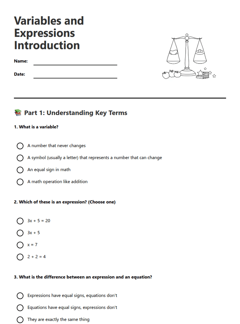 Variables and Expressions Introduction