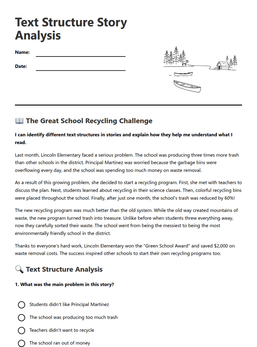 Text Structure Story Analysis