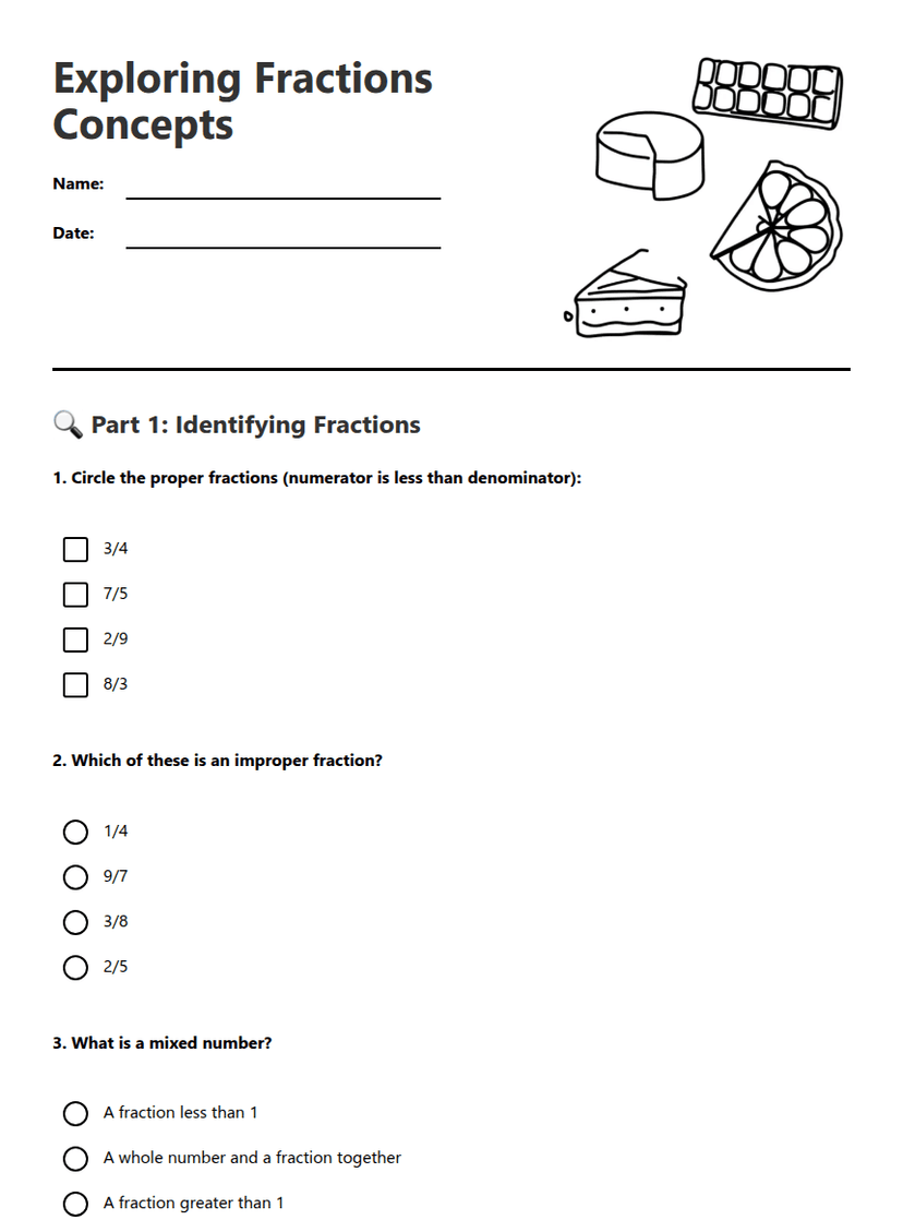 Exploring Fractions Concepts