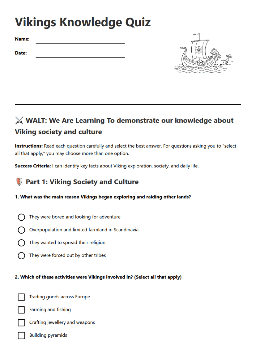 Vikings Knowledge Quiz