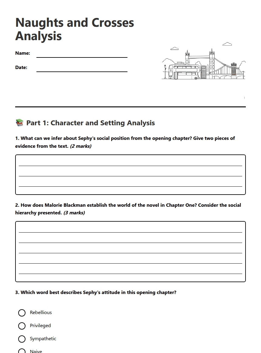 Naughts and Crosses Analysis worksheet preview
