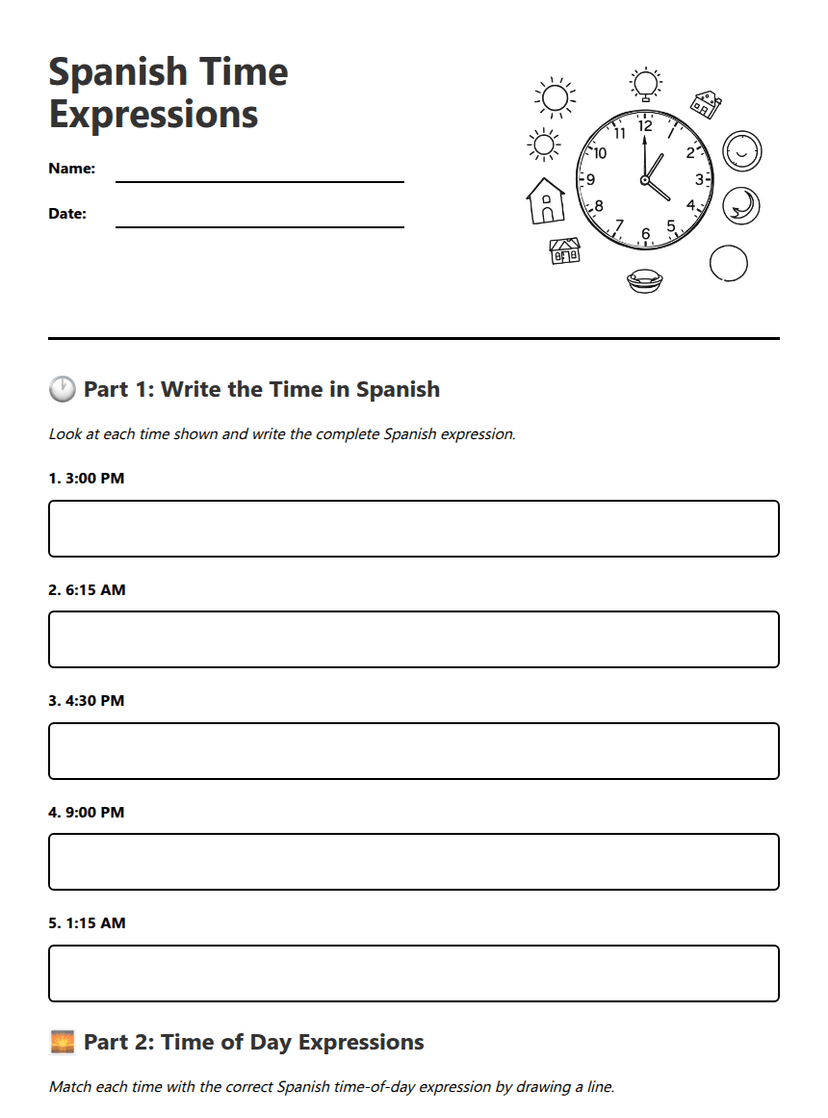 Spanish Time Expressions