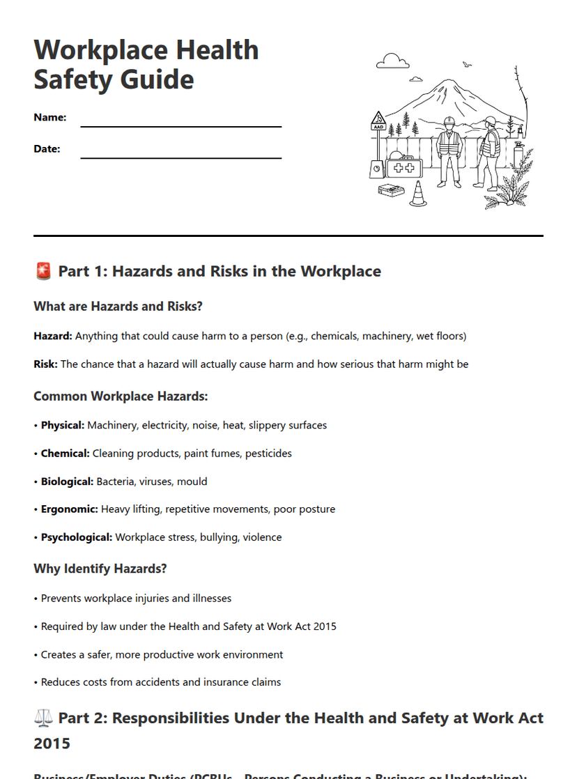Workplace Health Safety Guide