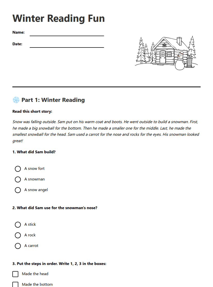Winter Reading Fun
