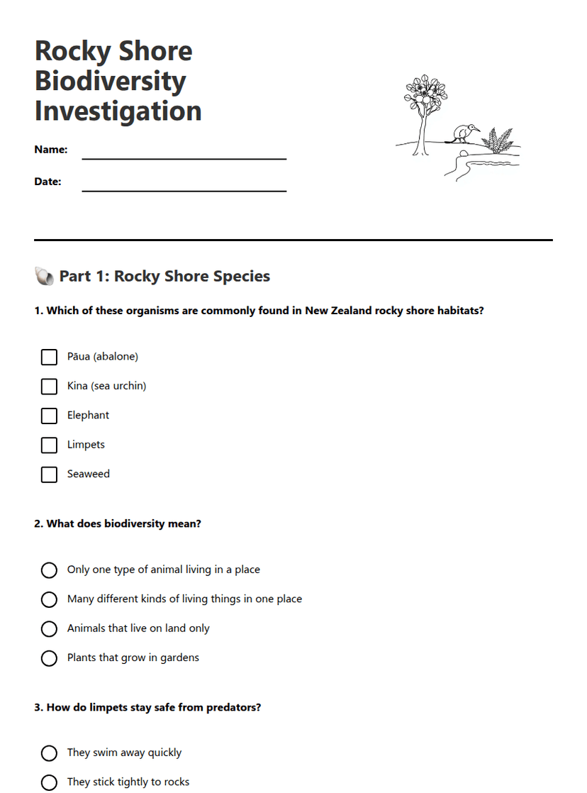 Rocky Shore Biodiversity Investigation