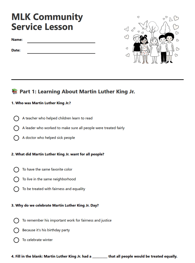 MLK Community Service Lesson
