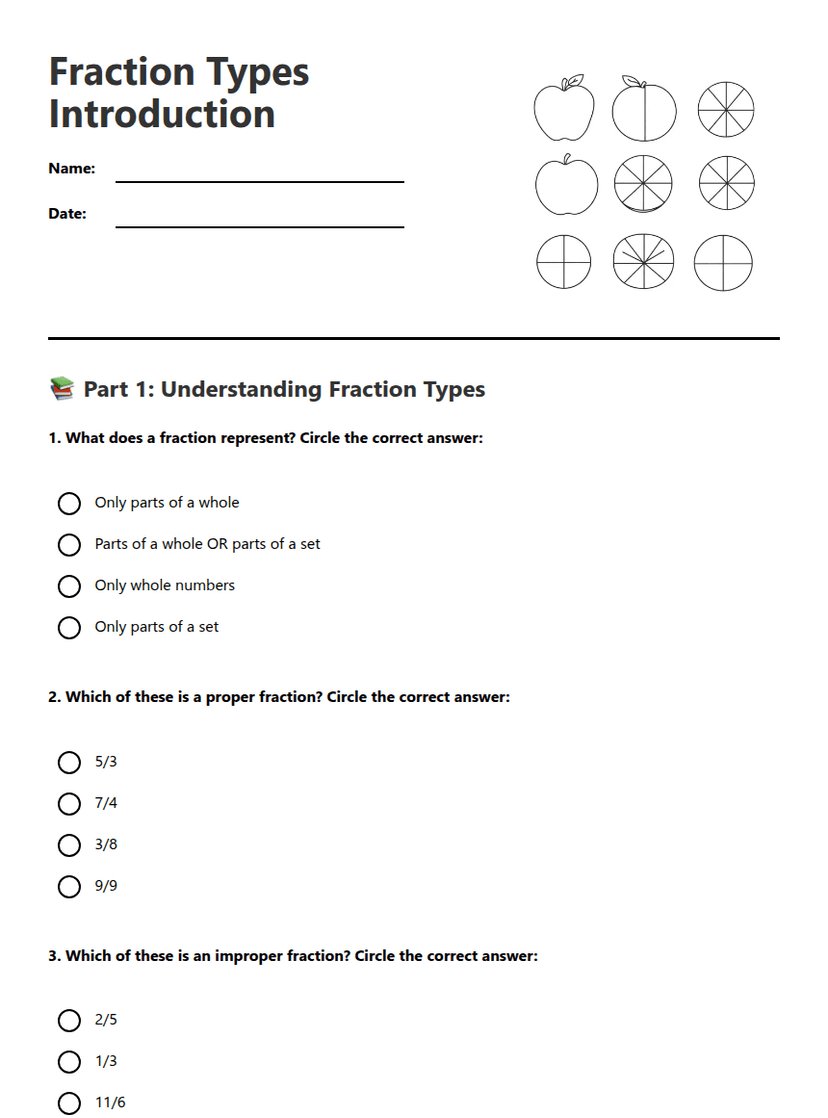 Fraction Types Introduction