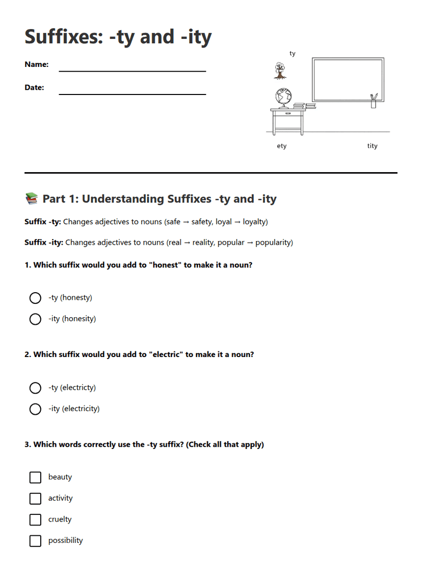 Suffixes: -ty and -ity
