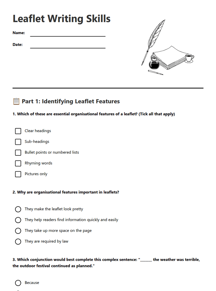 Leaflet Writing Skills