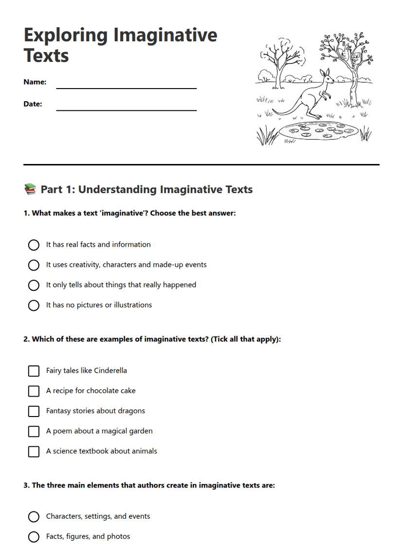 Exploring Imaginative Texts