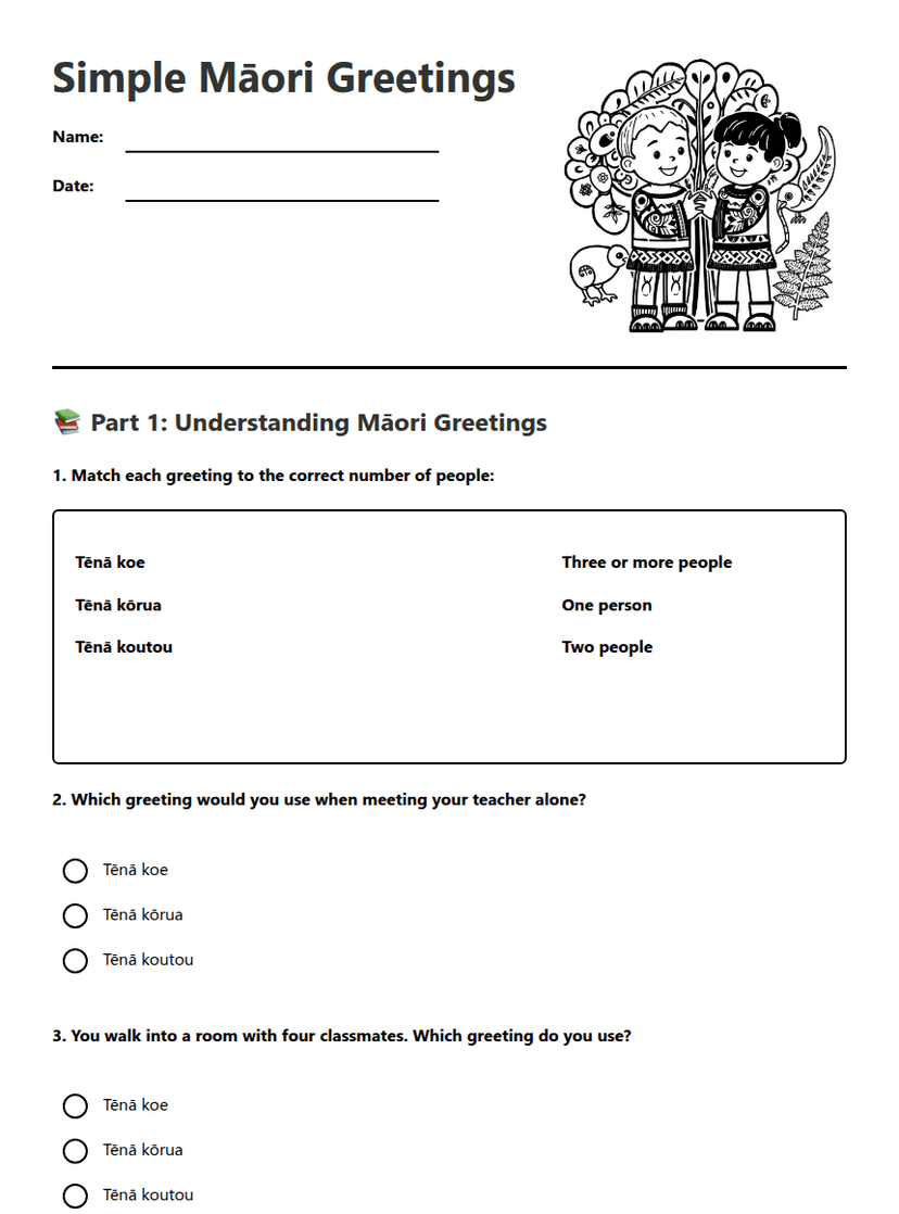 Simple Māori Greetings