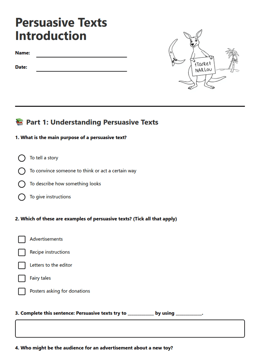 Persuasive Texts Introduction