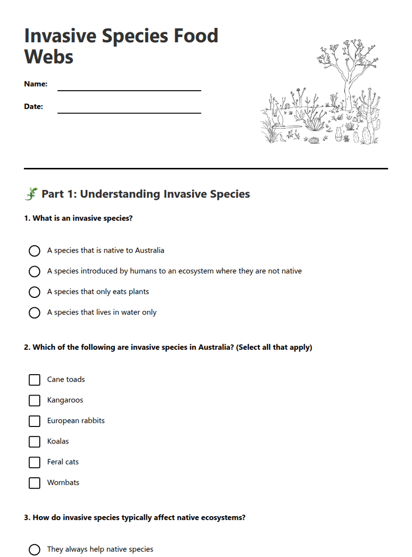 Invasive Species Food Webs