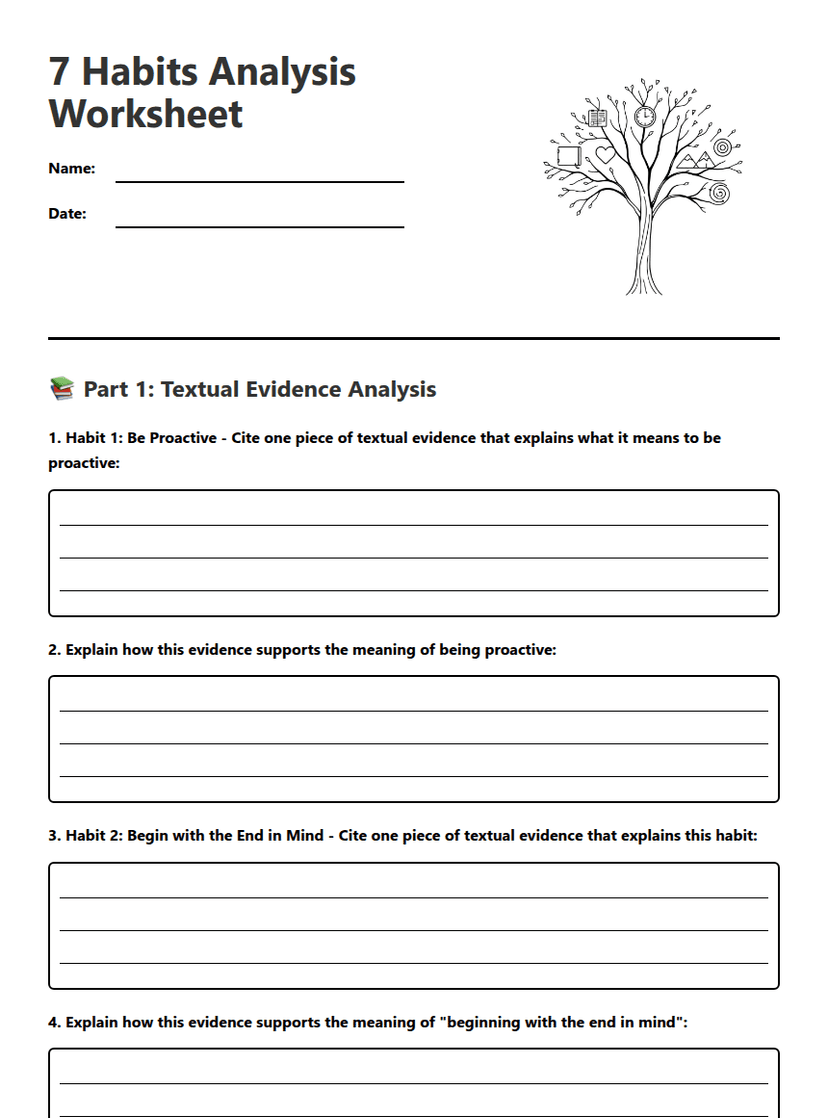 7 Habits Analysis Worksheet