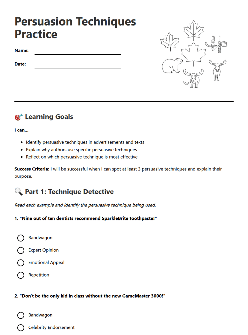 Persuasion Techniques Practice