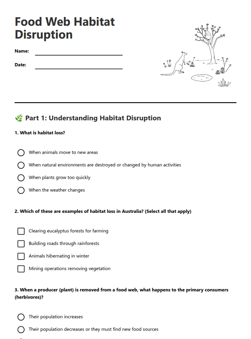 Food Web Habitat Disruption