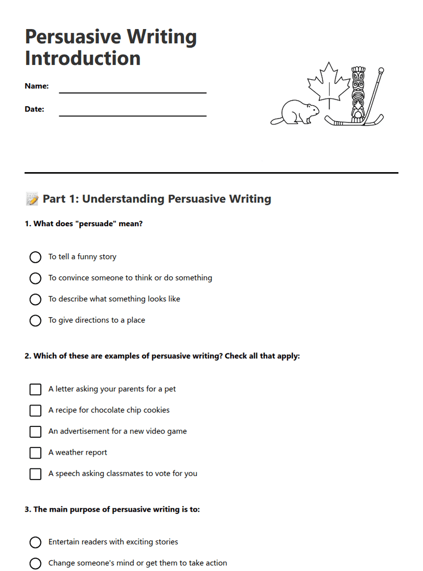 Persuasive Writing Introduction