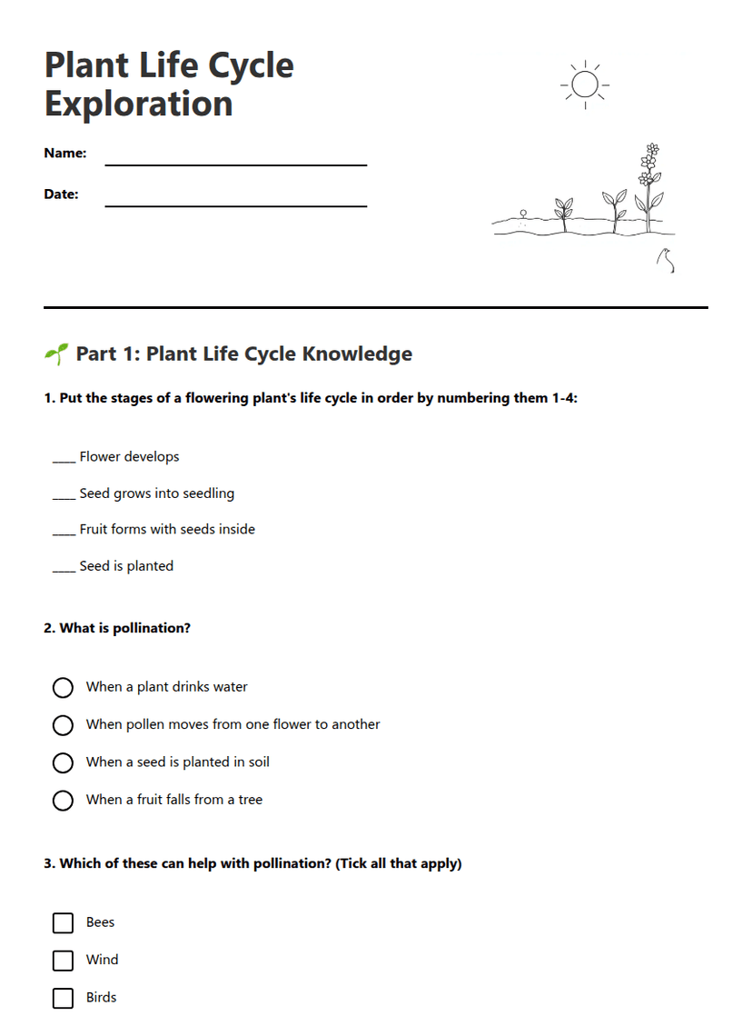 Plant Life Cycle Exploration