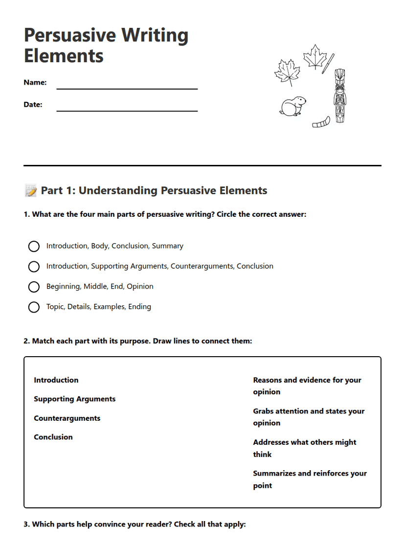 Persuasive Writing Elements