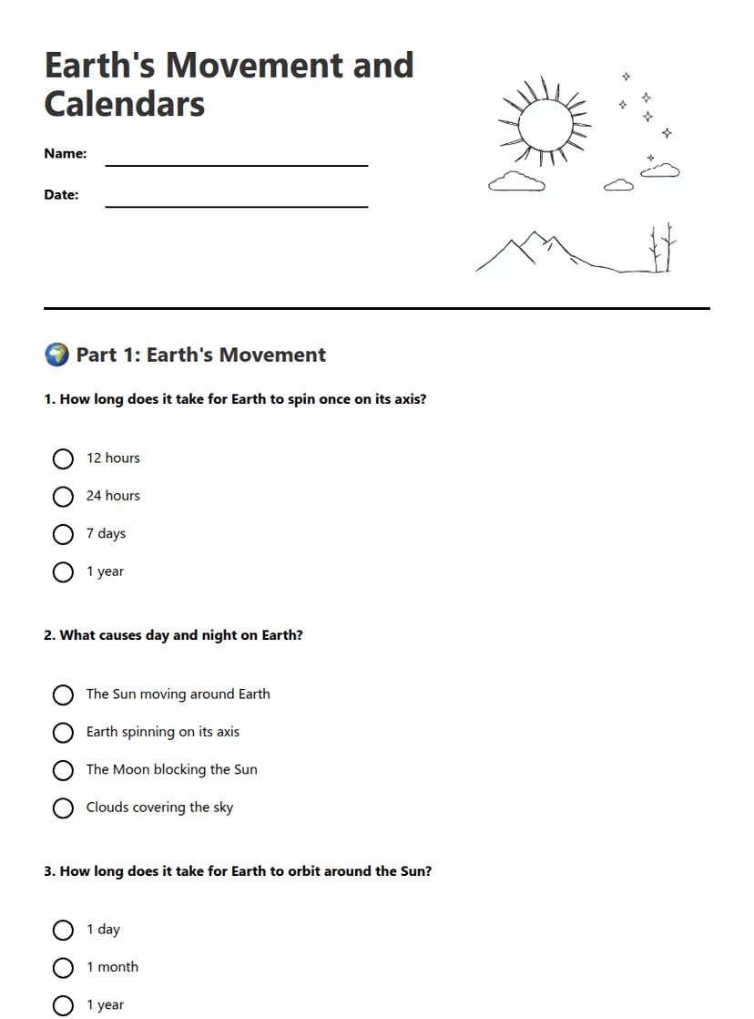 Earth's Movement and Calendars