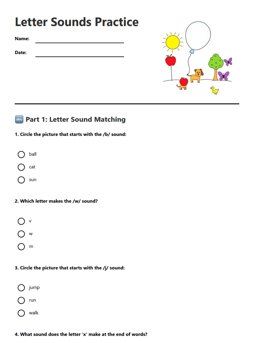 Letter Sounds Practice
