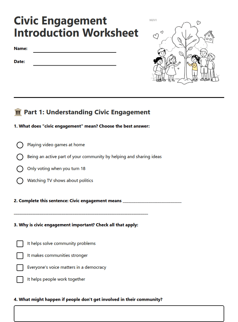 Civic Engagement Introduction Worksheet
