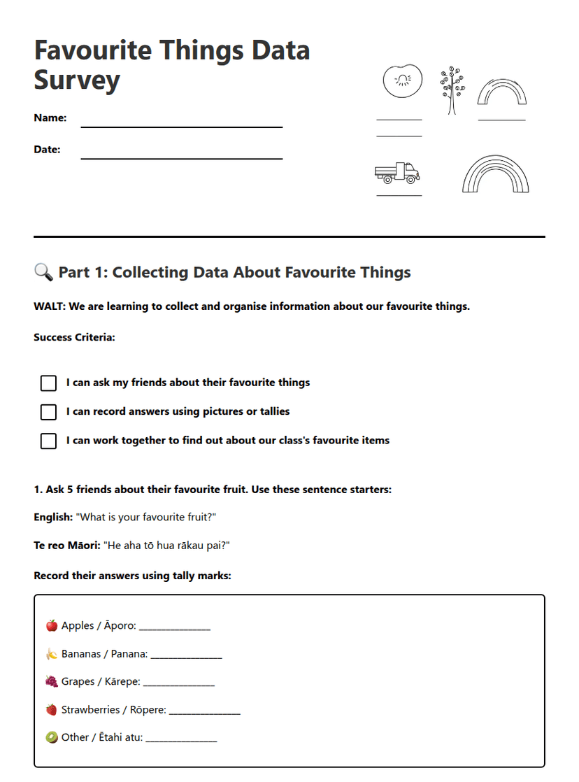 Favourite Things Data Survey