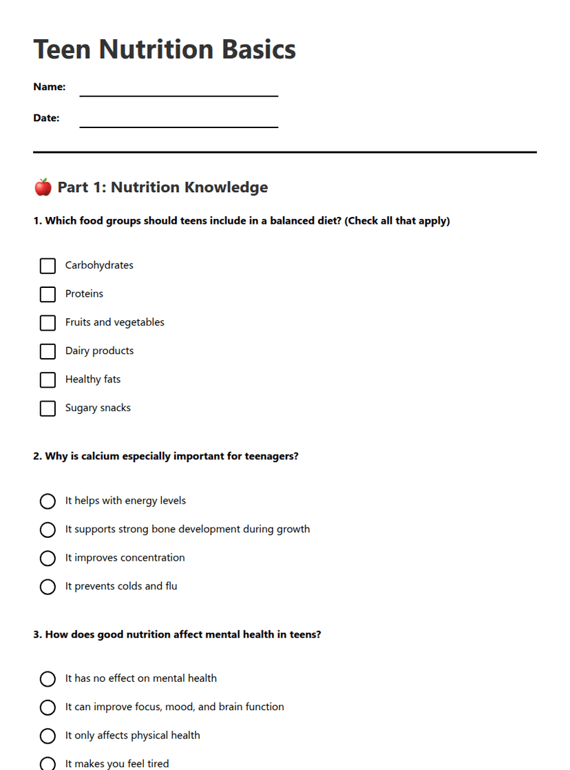 Teen Nutrition Basics