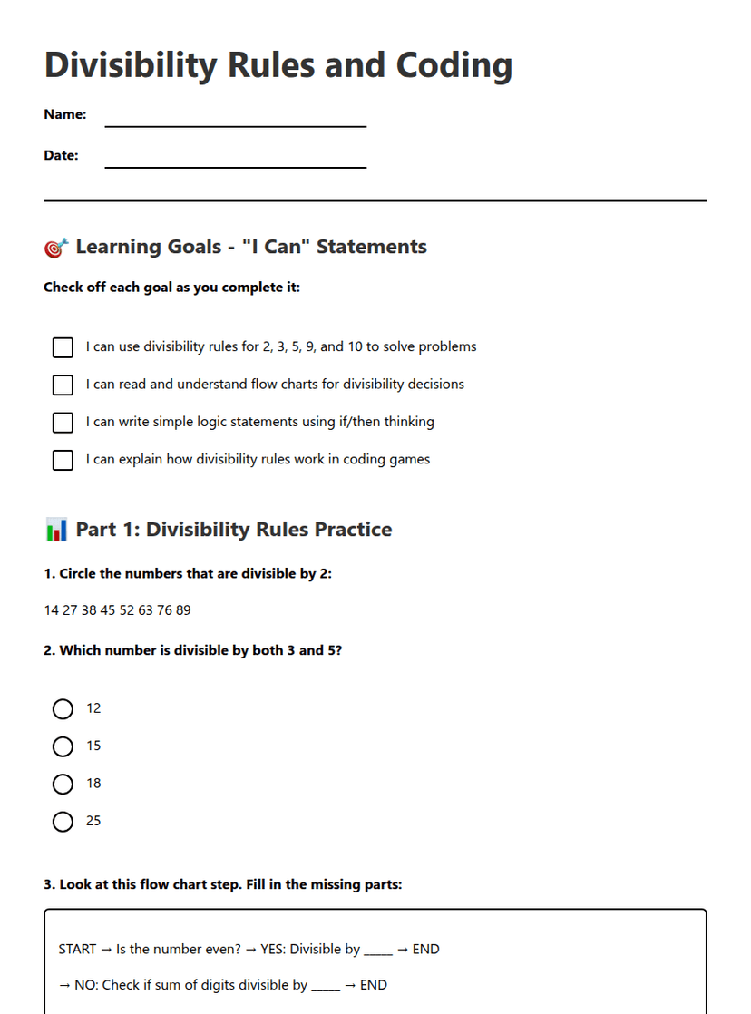 Divisibility Rules and Coding