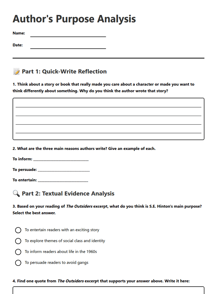 Author's Purpose Analysis
