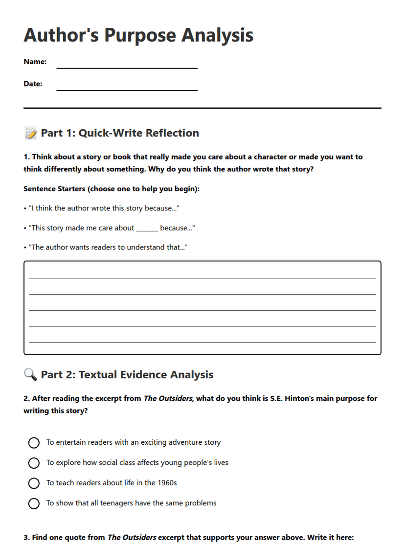 Author's Purpose Analysis