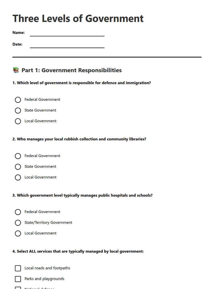 Three Levels of Government