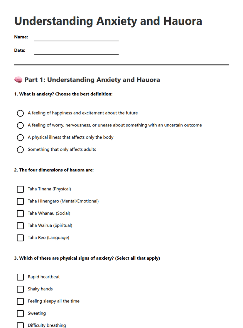 Understanding Anxiety and Hauora